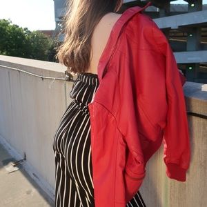 RED LEATHER JACKET (H&M)